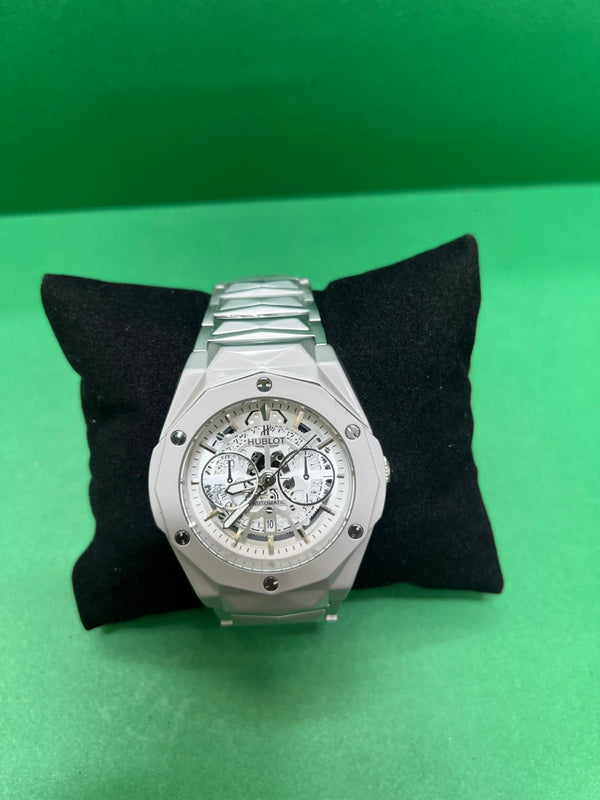 Hublot Big Bang Green Skeleton Dial White Ceramic