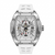 D-Ziner RM Chronograph Watch with Rubber White Strap