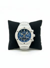Luxury White Case Blue Dial Chronograph Watch