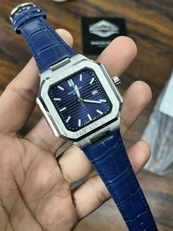 Patek Cubitus Leather Strap Quartz Watch