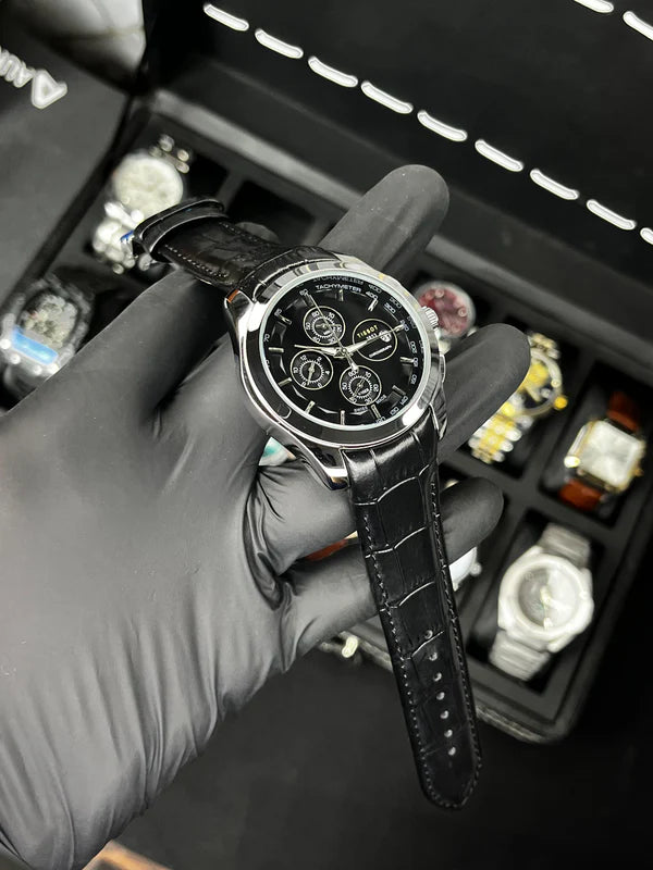 Tsot Leather Strap Chronograph Watch