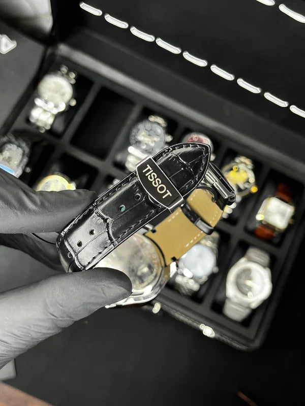 Tsot Leather Strap Chronograph Watch