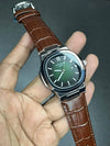 Patek Nautilus Leather Strap Master Lock - Brown-Green