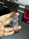 Patek Nautilus Leather Strap Master Lock - Full Brown