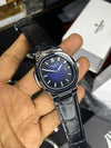 Patek Nautilus Leather Strap Master Lock - Black Blue