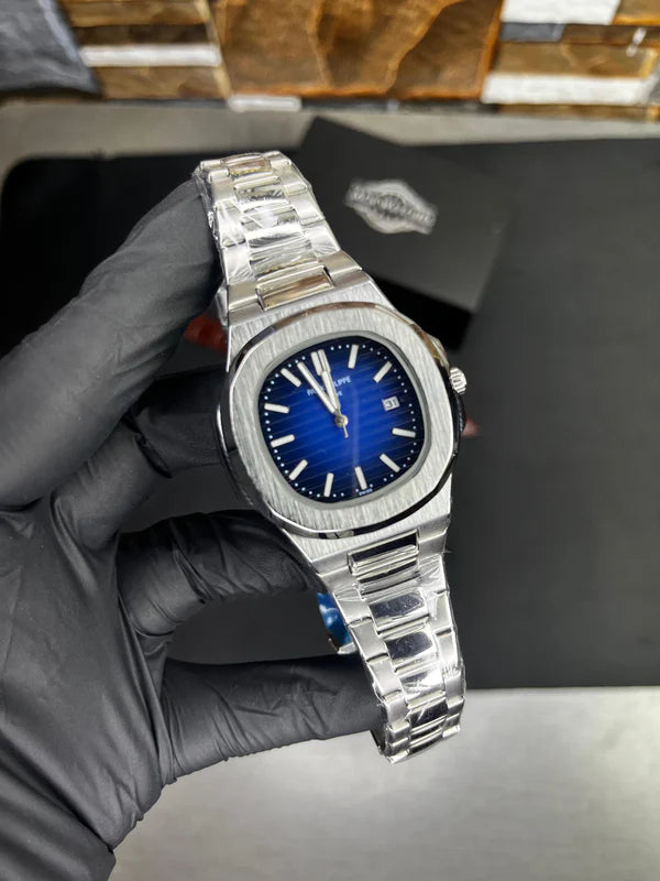 Patek Nautilus Quartz Watch - Blue Dial