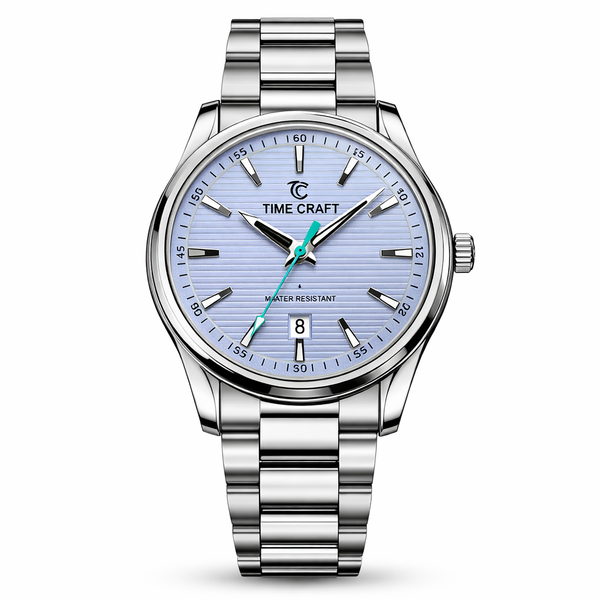 Time Craft Original Seamaster Quartz Watch - Light Blue Dial