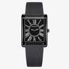 Classic Square Dial Silicone Strap Watch - Black Dial