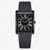 Classic Square Dial Silicone Strap Watch - Black Dial