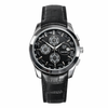 True Worth Original Chronograph Leather Strap Watch - Black-Silver