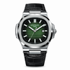 Patek Nautilus Leather Strap Master Lock - Black-Green