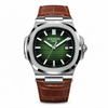 Patek Nautilus Leather Strap Master Lock - Brown-Green
