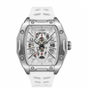 D-Ziner RM Chronograph Watch with Rubber White Strap