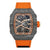 Luxury Skeleton Dial Orange Strap Men's Watch