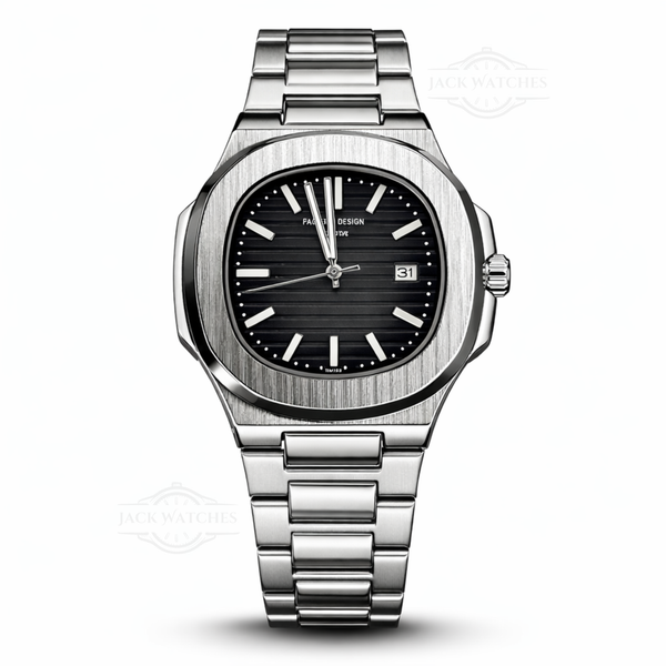 Patek Nautilus Quartz Watch - Black Dial