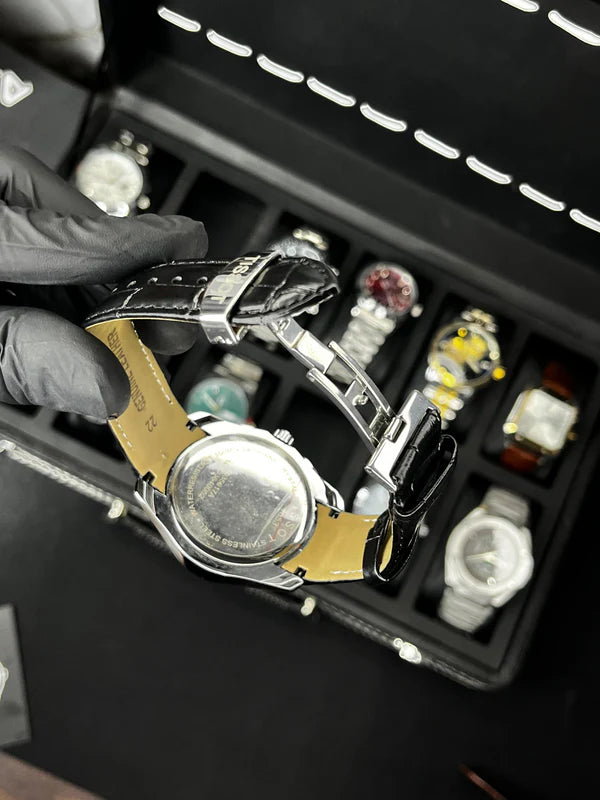 Tsot Leather Strap Chronograph Watch